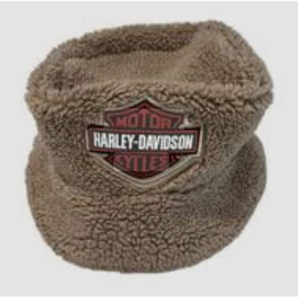 Harley-Davidson Kids Sherpa Fleece Bucket Hat Tan Logo 6-24M Biker Winter